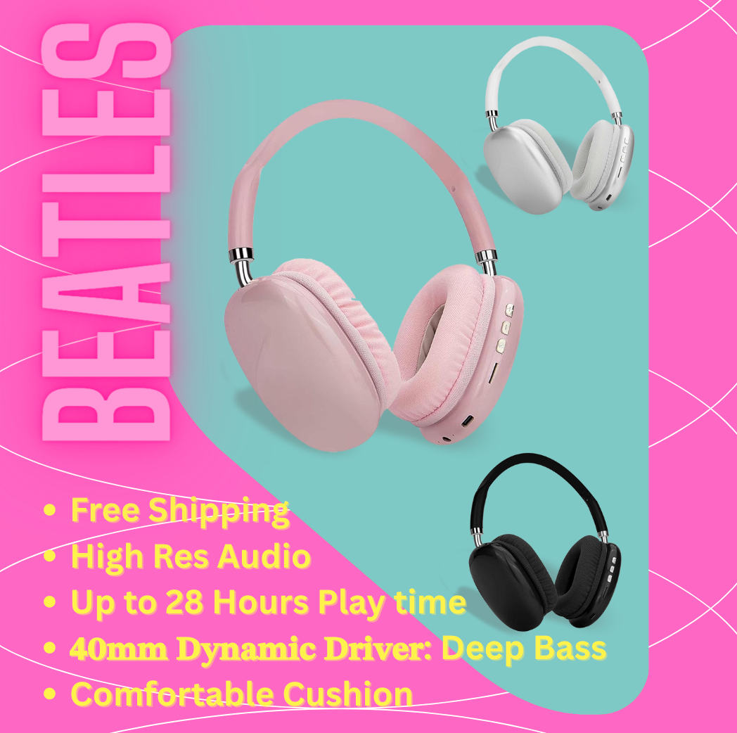 Beatles Wireless Bluetooth Over Ear Headphones Up to 28H - LS STORE