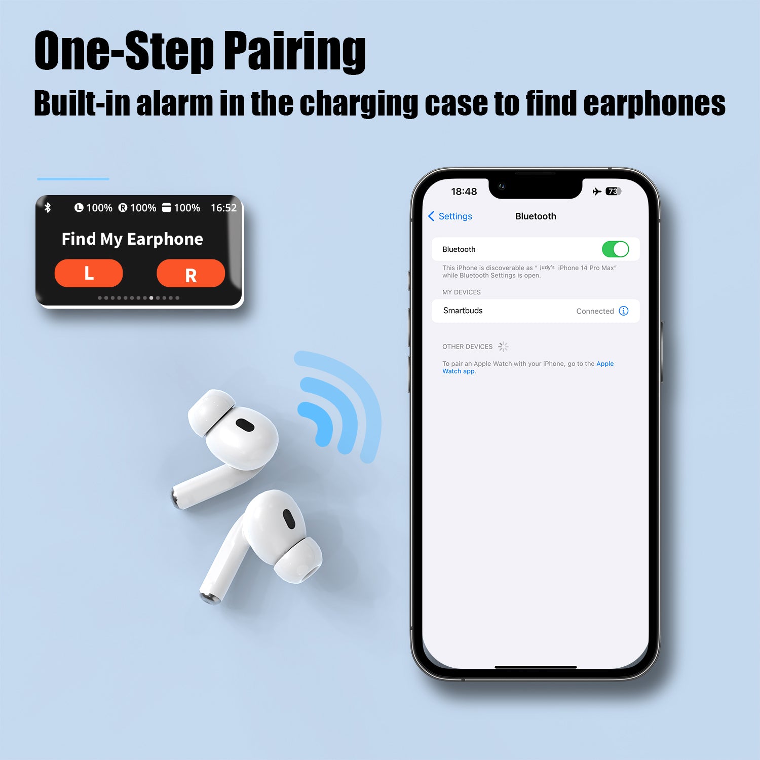 Touch Screen Earbuds Bluetooth 5.3 with Mic IPX7 Waterproof - LS STORE