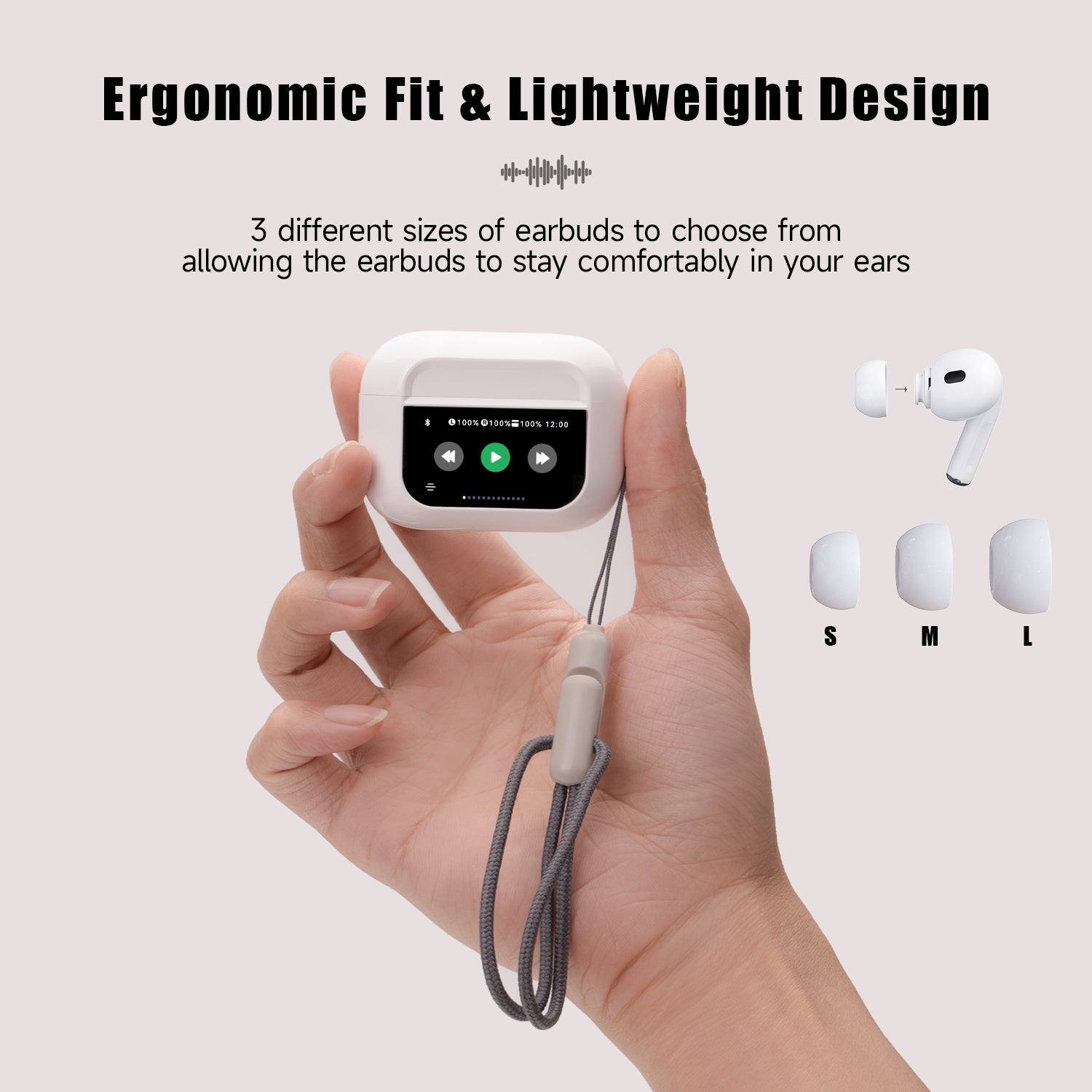 Touch Screen Earbuds Bluetooth 5.3 with Mic IPX7 Waterproof - LS STORE