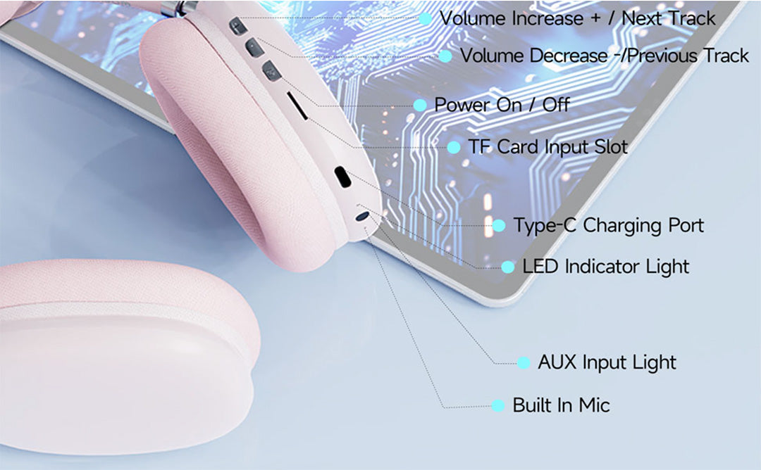 Beatles Wireless Bluetooth Over Ear Headphones Up to 28H - LS STORE