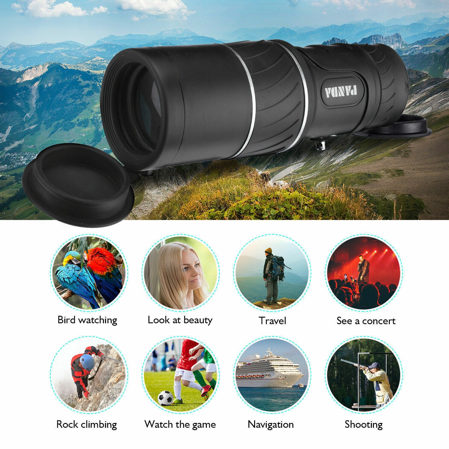 40x60 Day Night Vision HD Optical Monocular Hunting Camping Handheld Telescope Life Waterproof, Anti-Fog Monocular Suitable For Observing Nature Animals