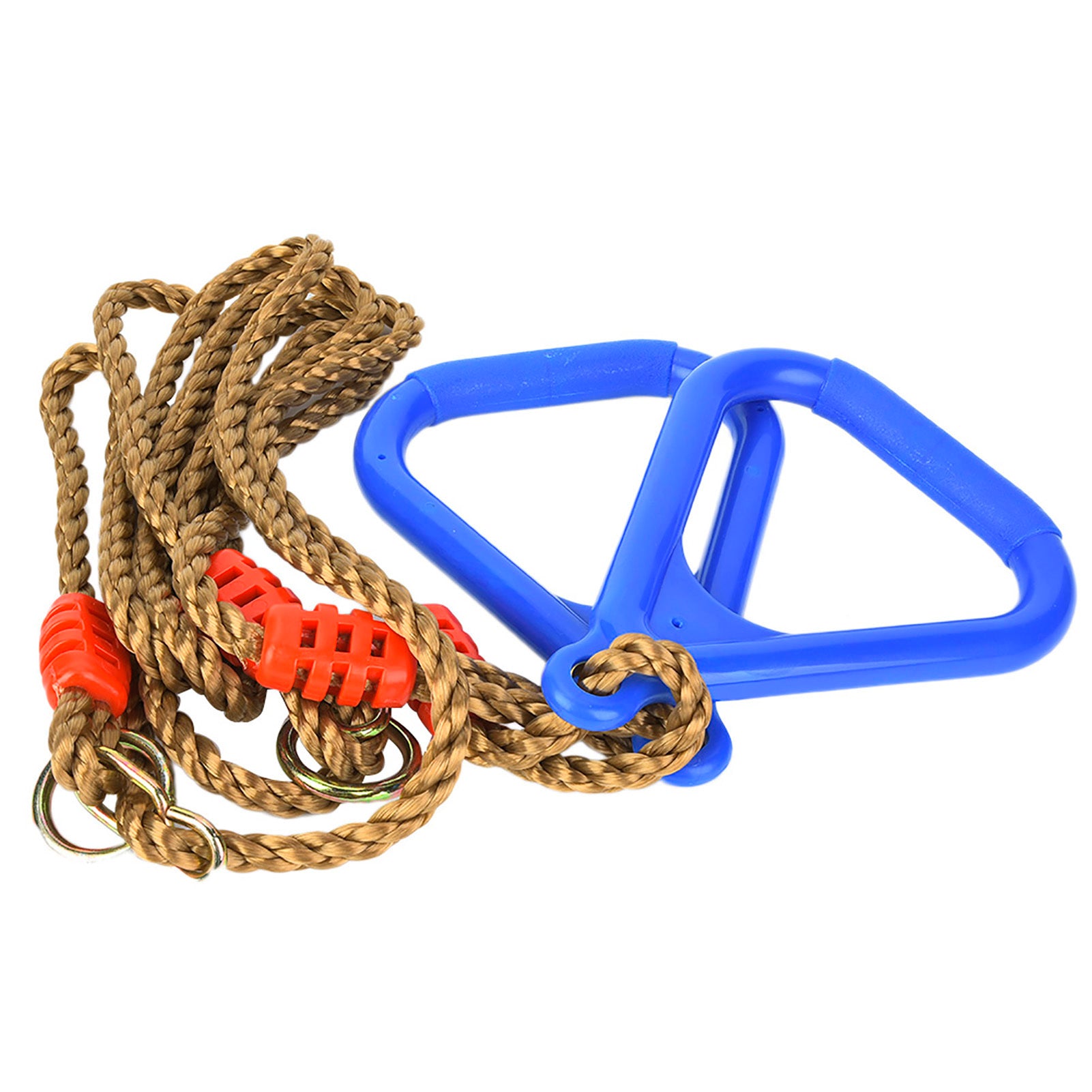 A Pair of Adjustable Plastic Children Swing Gym Fitness Exercise Sports Hanging Ring with Rope Blue