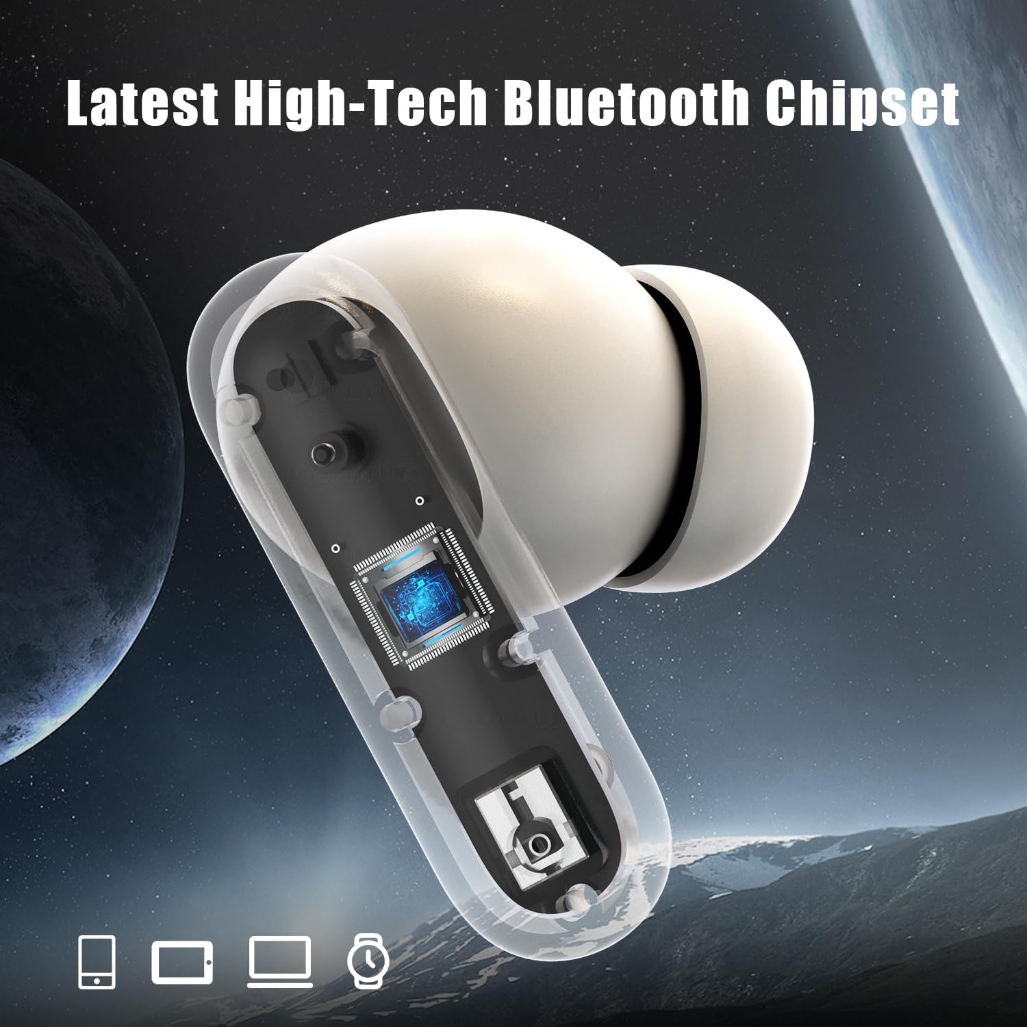 Xspace Transparent Macaron Colorful True Wireless Hi-Res Audio Bluetooth 5.3 Earphones ENC TWS in Ear Earbuds - LS STORE