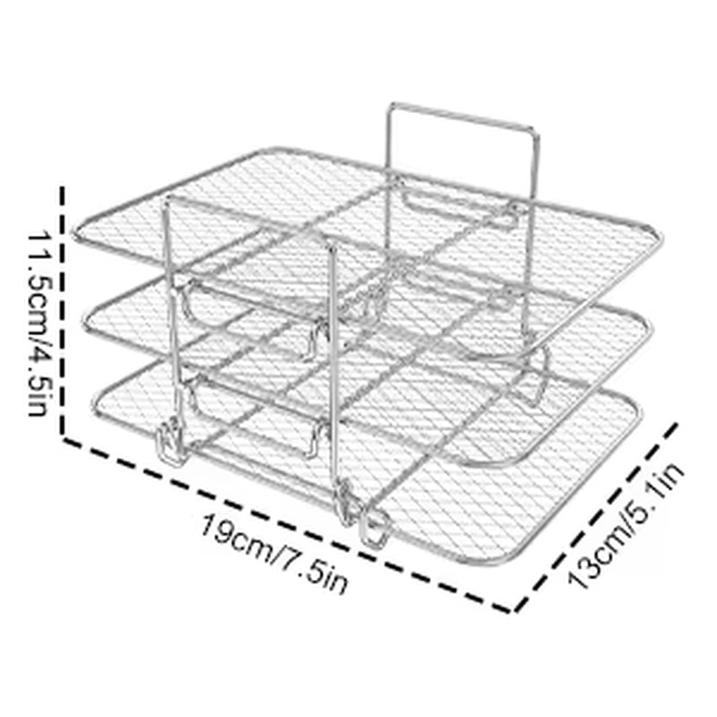 Air Fryer Rack for Ninja Air Fryer Multi-Layer Double Basket Air Fryer Accessories 304 Stainless Steel Grilling Rack Cooking