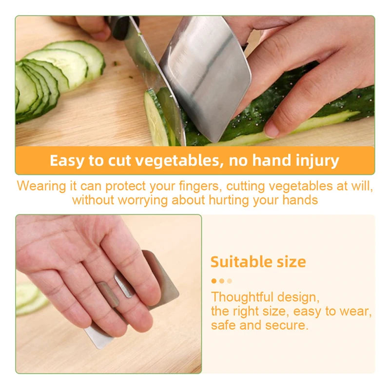 Stainless Steel Finger Guard Vegetable Cutter Anti-Cut Hand Guard Tool Knife Cut Finger Protector Accessories Kitchen Gadgets