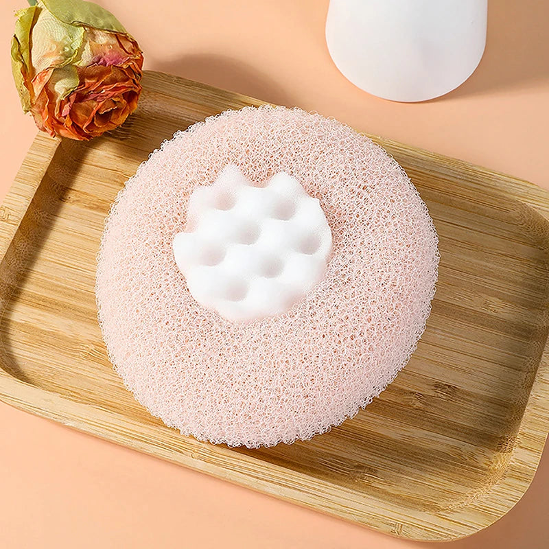 Round Sunflower Shower Ball Super Soft Massage Bath Ball with Suction Cup Brush Bath Towel Mud Sponge Bathroom Accessories