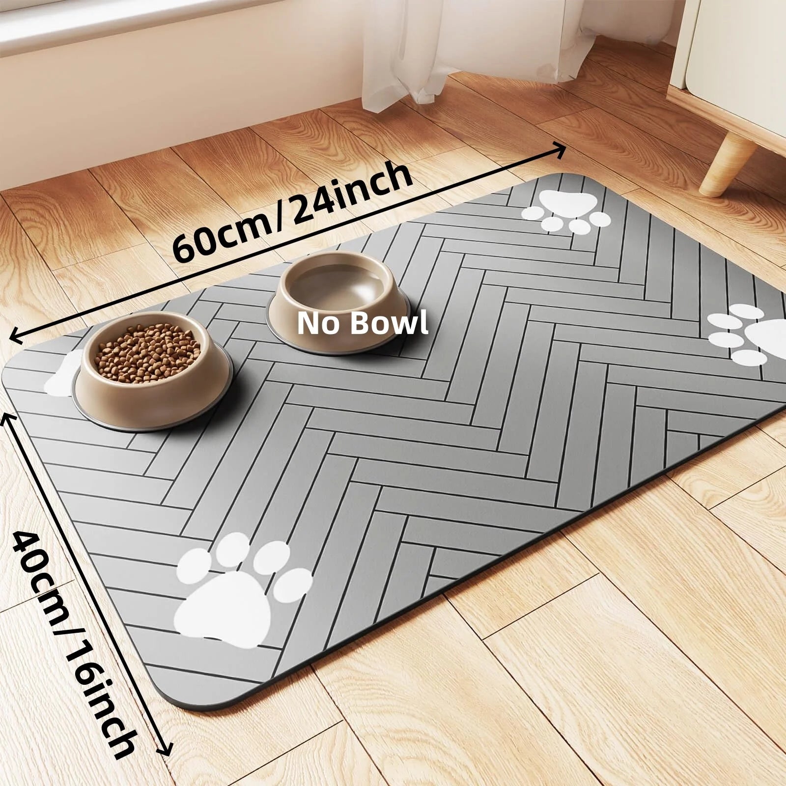 Pet Feeding Mat-Absorbent Pet Placemat for Food and Water Bowl, with Waterproof Rubber Backing, Quick Dry Water Mat for Dog Cat