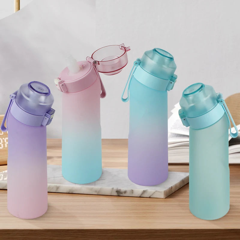 LUSOI 650ML Flavored Water Bottle with 7 Flavor Pods with Straw Suitable for Outdoor Sports for Thanksgiving/Christmas Gifts