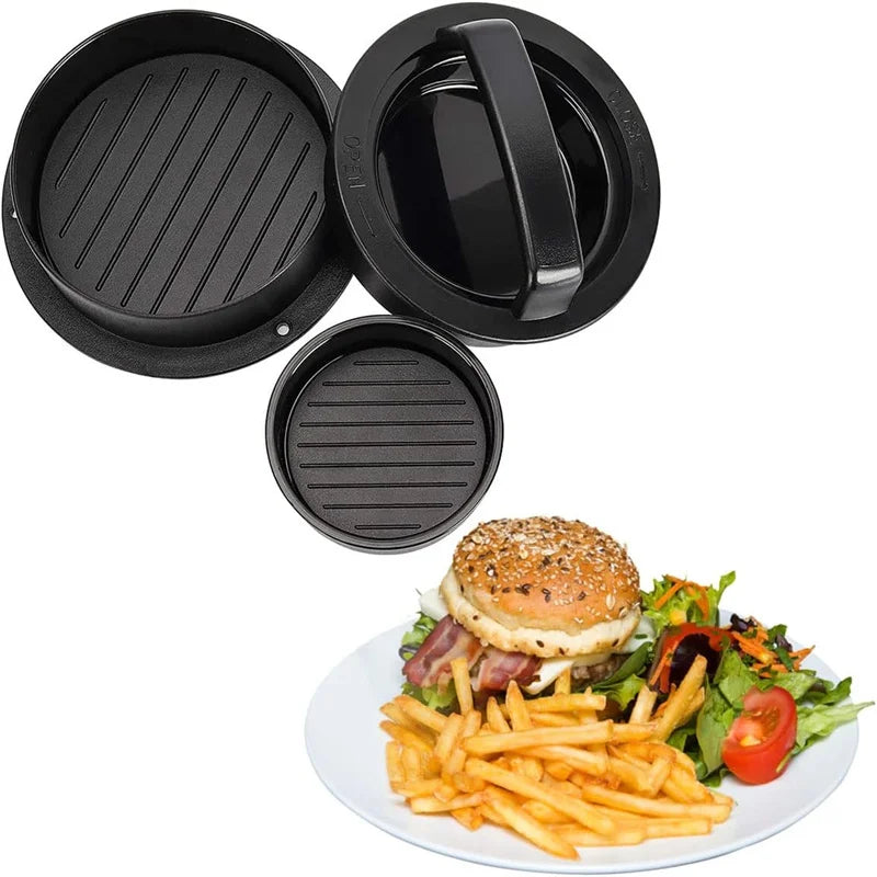 3 In1Hamburger Meat Press Maker round Shape Non-Stick Stuffed Burger Patties Beef Grill Pie Press Mould Maker Kitchen