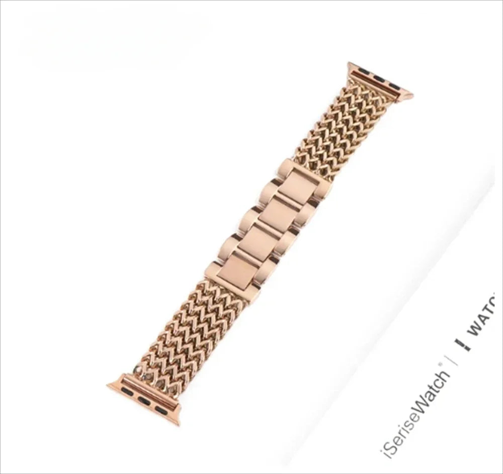 Luxury Stainless Steel Band for Apple Watch 9 8 7 6 SE 5 3 45/44/42/41Mm Metal Braided Bracelet Correa Iwatch Ultra 49Mm 40 38Mm