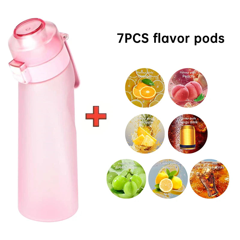 LUSOI 650ML Flavored Water Bottle with 7 Flavor Pods with Straw Suitable for Outdoor Sports for Thanksgiving/Christmas Gifts