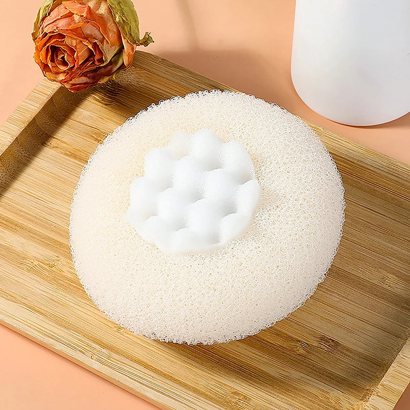 Round Sunflower Shower Ball Super Soft Massage Bath Ball with Suction Cup Brush Bath Towel Mud Sponge Bathroom Accessories