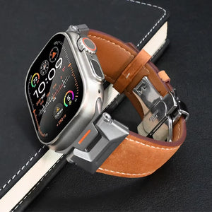 Leather Band for  Watch Ultra 2 49Mm Men Watchband Strap Correa Bracelet for Iwatch Series 9 7 8 6 5 4 Se 3 45Mm 44Mm 42Mm