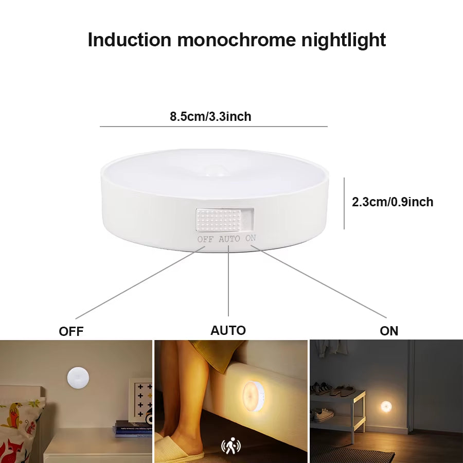 CY Motion Sensor LED Night Light USB Rechargeable for Kitchen Cabinet Wardrobe Lamp Staircase Wireless LED Closet Light