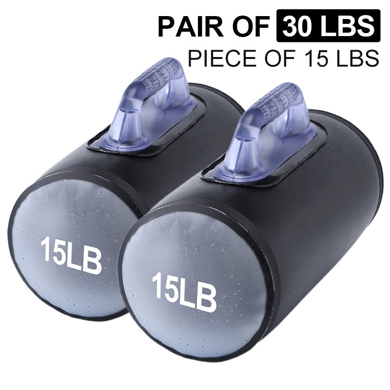 15lb Water Dumbbell Pairs Adjustable Free Weights Portable Travel Gym Fitness Home Yoga Exercise Training Set